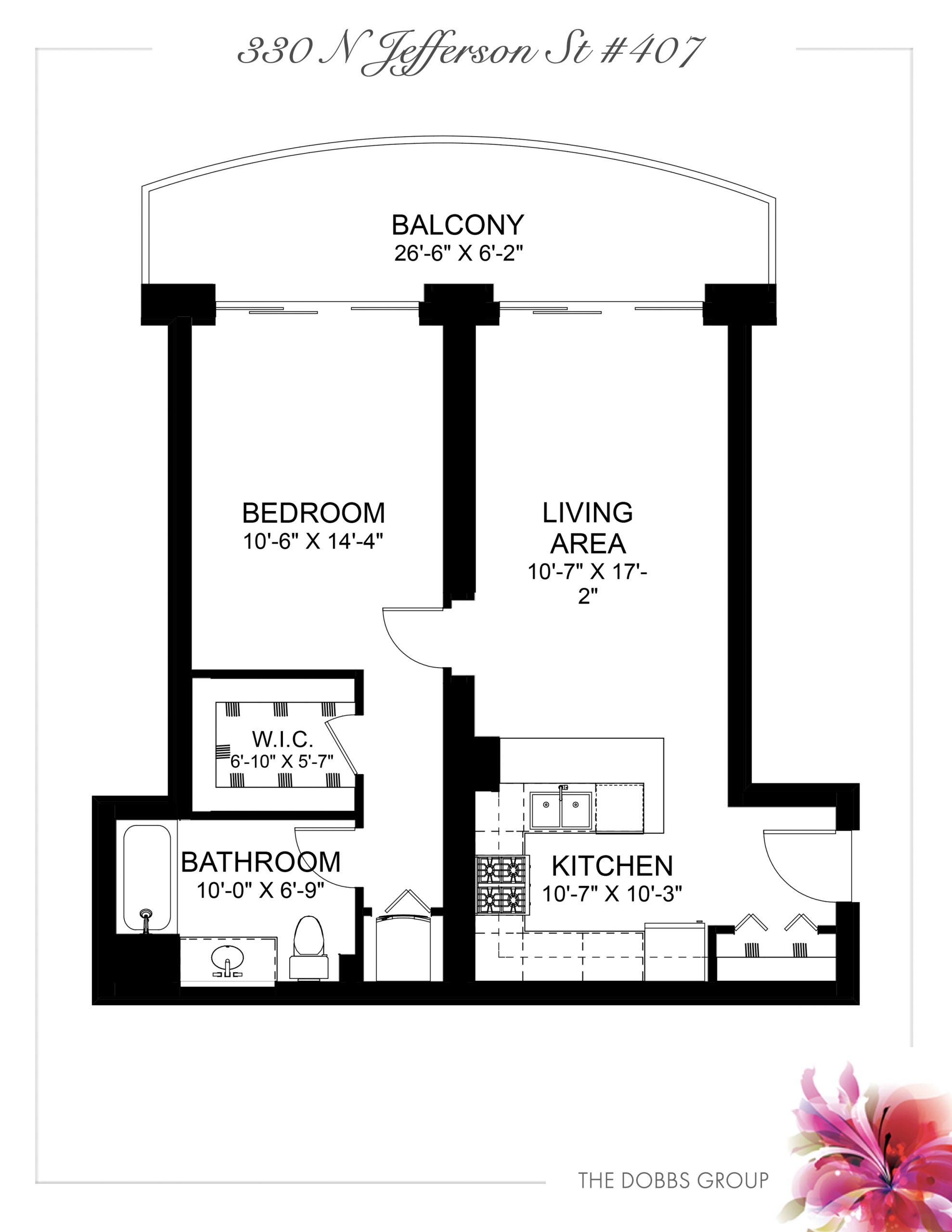 Floor Plan 330-Jefferson-407 Chicago