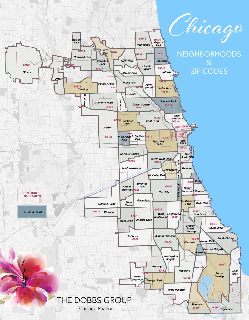Map of all Chicago neighborhoods and ZIP codes